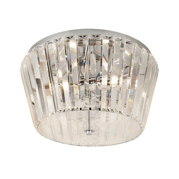 Searchlight Tiara 3 Light Flush Chrome With Crystal Glass
