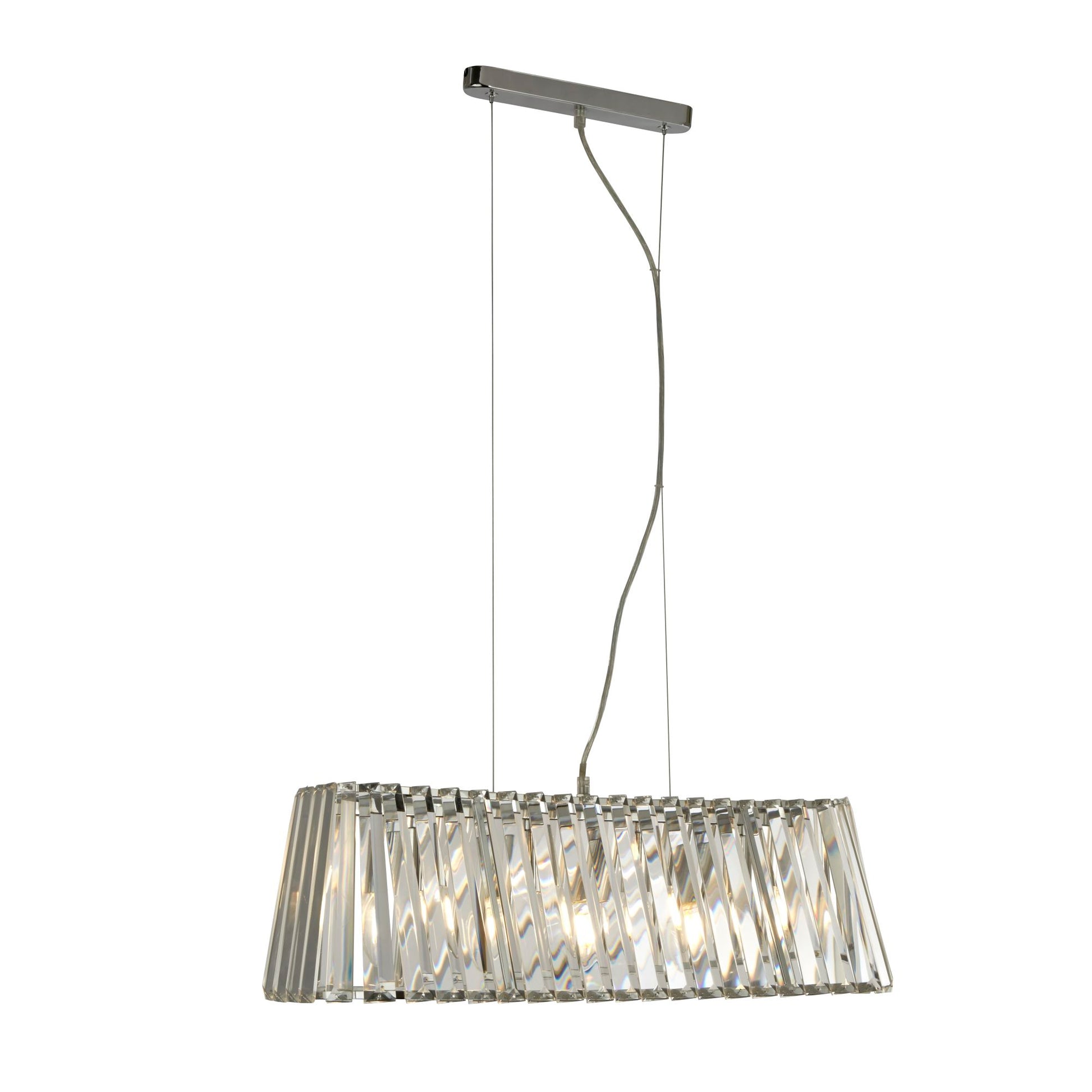 Searchlight Tiara 4 Light Pendant Chrome With Crystal Glass