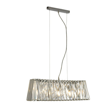 Searchlight Tiara 4 Light Pendant Chrome With Crystal Glass