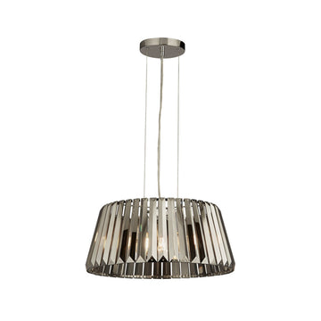 Tiara 5 Light Ceiling Pendant Chrome and Smoked Glass