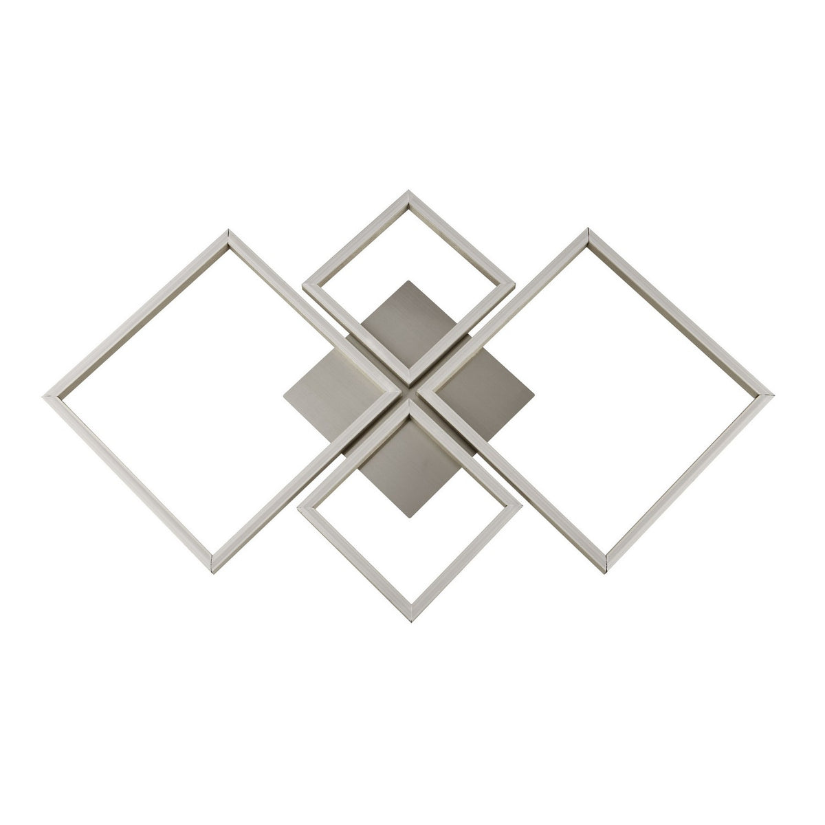 Wall Art 4 Light Satin Silver Square LED Wall Flush