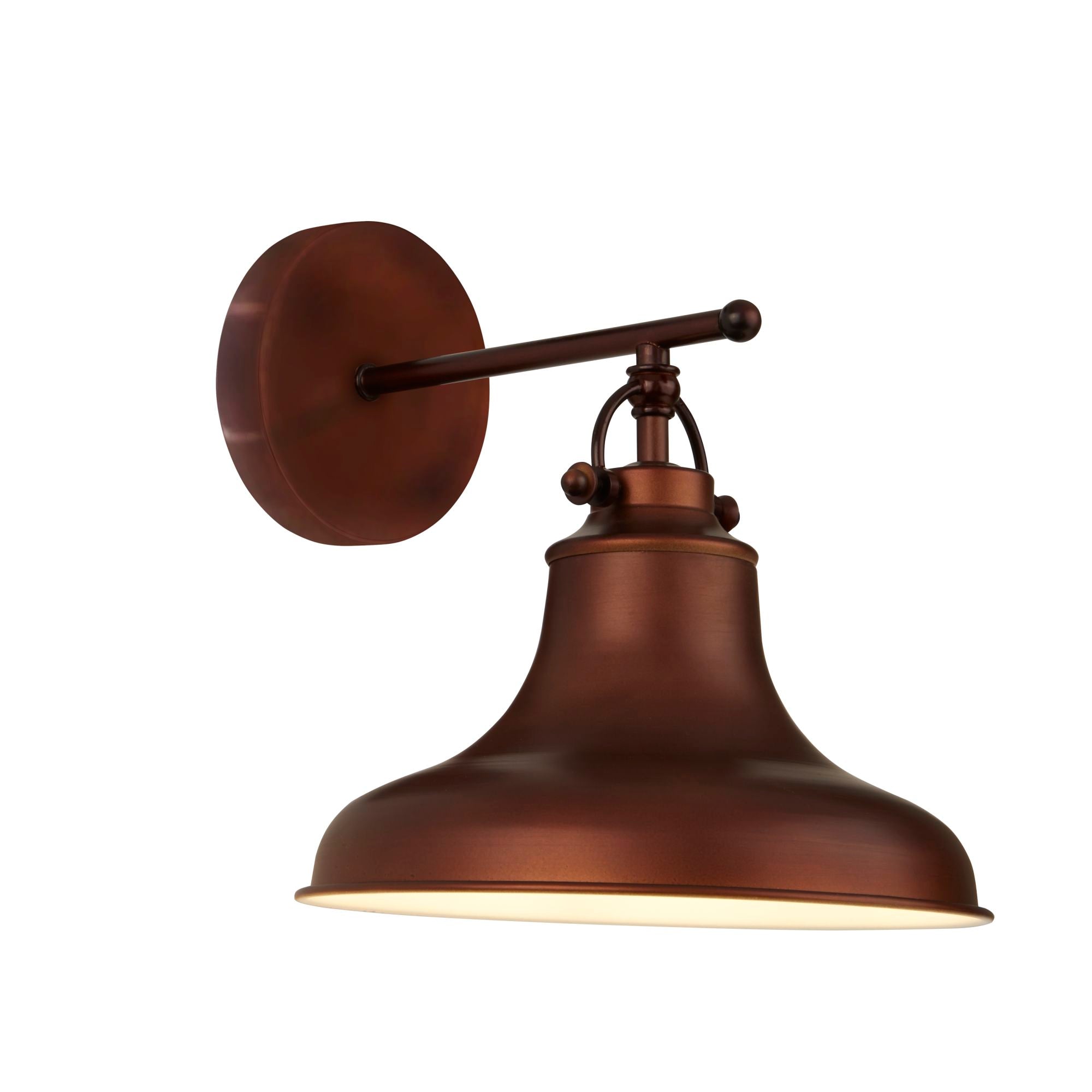 Searchlight Dallas 1 Light Industrial Wall Light Antique Brown