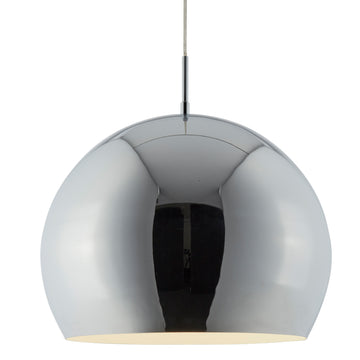 Industrial 40cm Chrome Ball Shade Ceiling Pendant