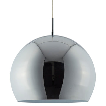 Industrial 40cm Chrome Ball Shade Ceiling Pendant
