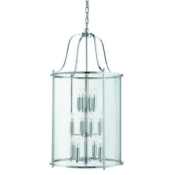 Victorian Lantern 12 Light Chrome Chandelier
