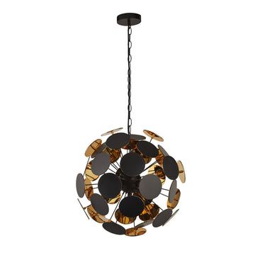 Discus 4 Lights Black Gold Pendant