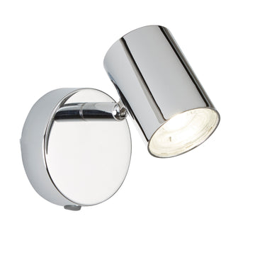 Rollo 1 Light Cylinder Head Spot Chrome Wall Bracket Indoor Lighting