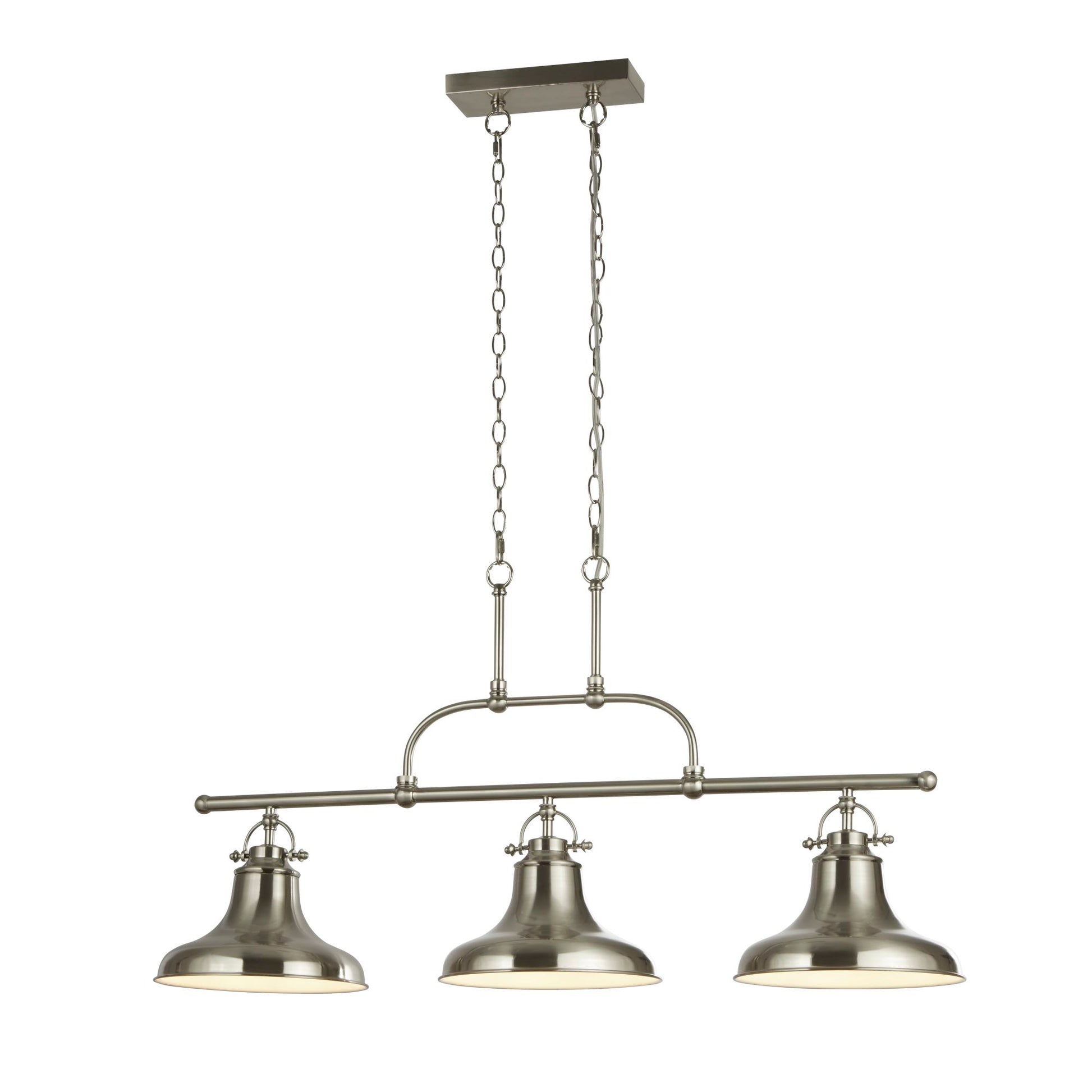 Dallas 3 Light Satin Silver Industrial Bar Pendant