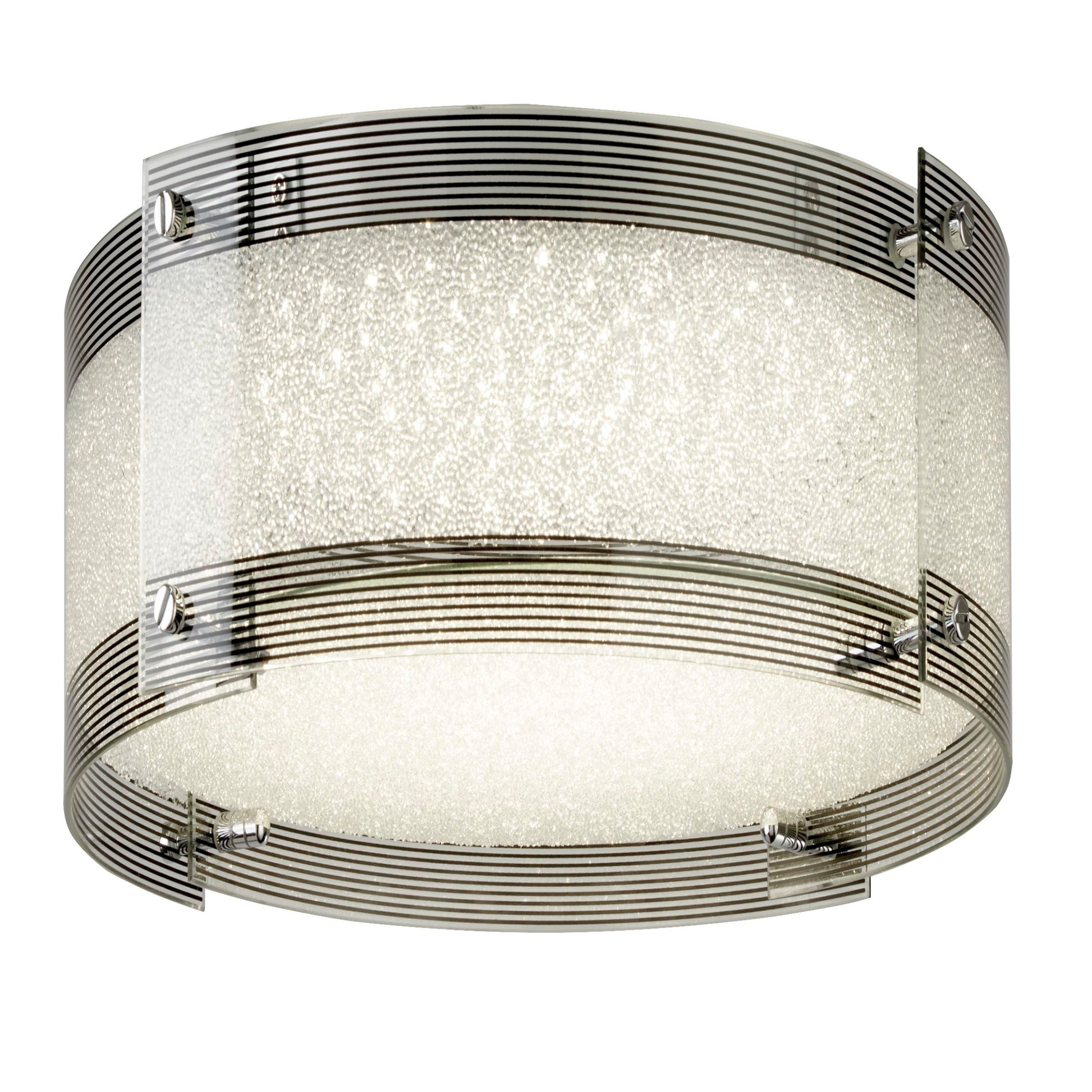 Searchlight Shelby LED Flush Light Dimmable Chrome/Crystal Glass