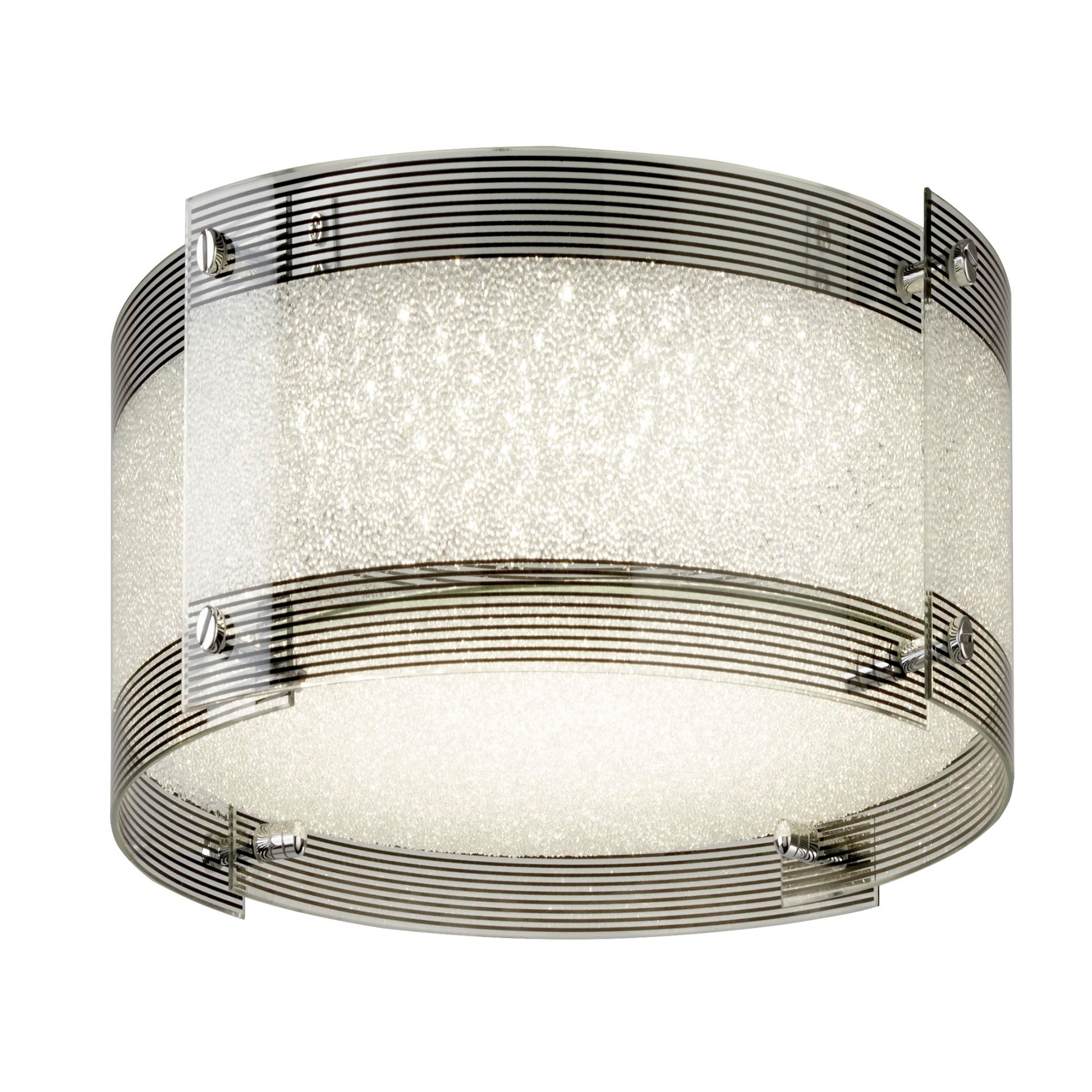 Searchlight Shelby LED Flush Light Dimmable Crystal Glass