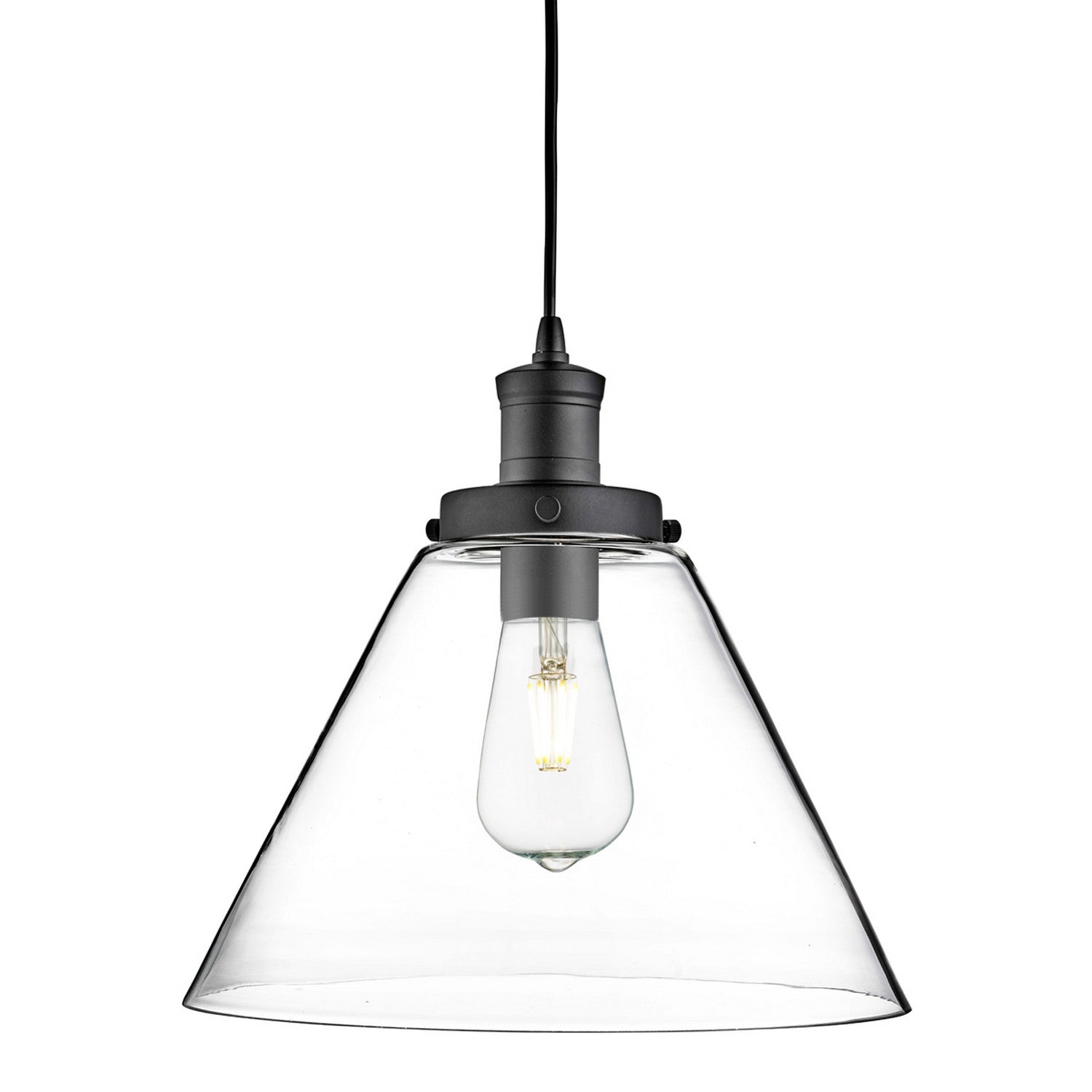 Pyramid Matt Black Ceiling Pendant