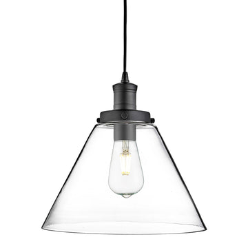Pyramid Matt Black Ceiling Pendant