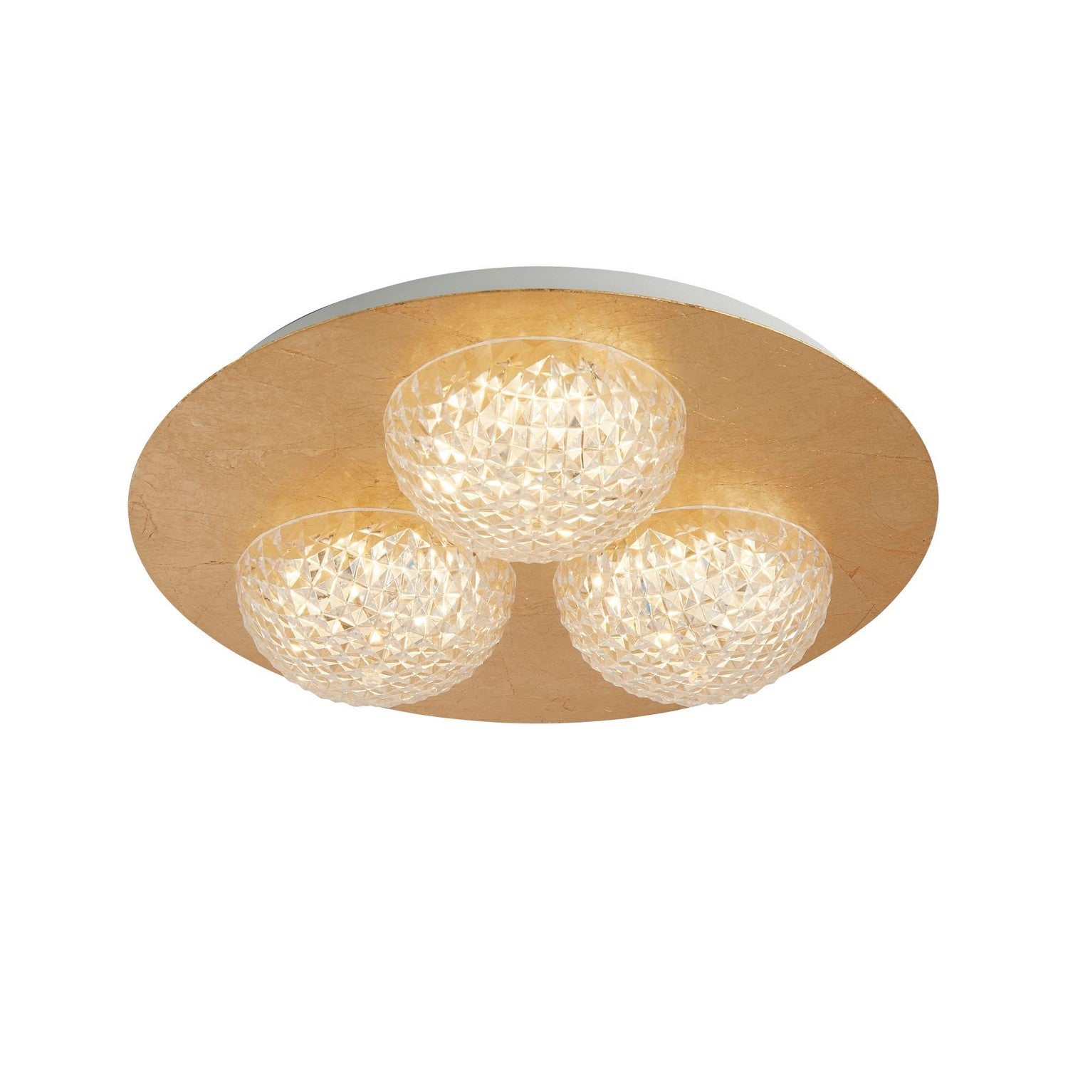 Celestia 3 Light Gold Leaf Round LED Ceiling Light