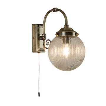 Belvue Antique Brass Bathroom Wall Light