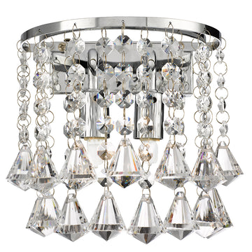 Hanna 2 Lights Chrome Round Drops Wall Light