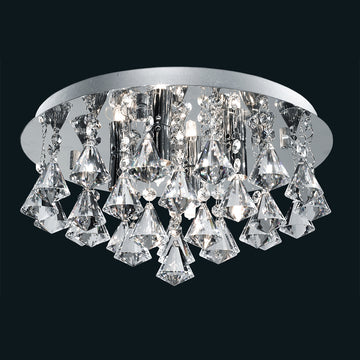 Hanna 4 Lights Chrome Crystal Flush Light