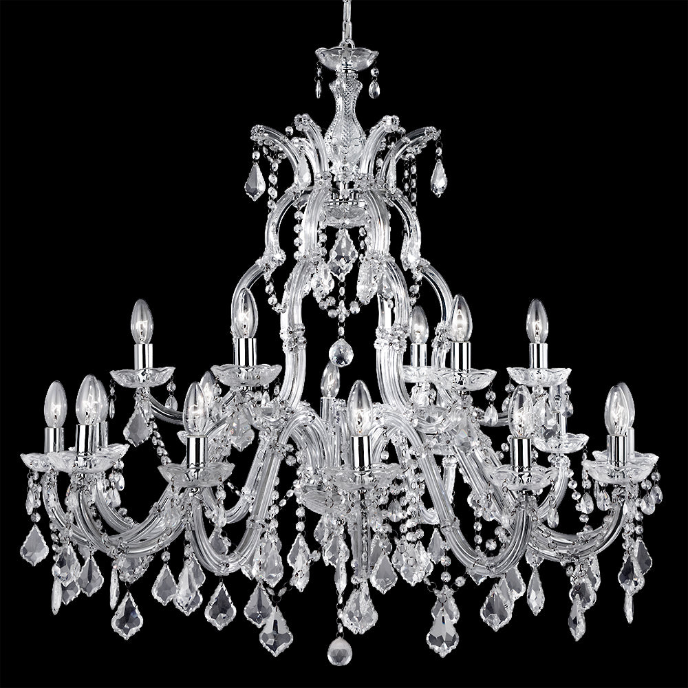 Maria Therese Italian Chrome Crystal Glass Chandelier