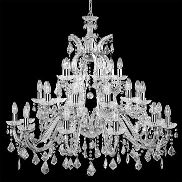 Maria Therese Italian Chrome Crystal Glass Chandelier