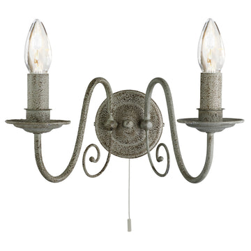Greythorne 2 Light Textured Grey Finish Wall Bracket