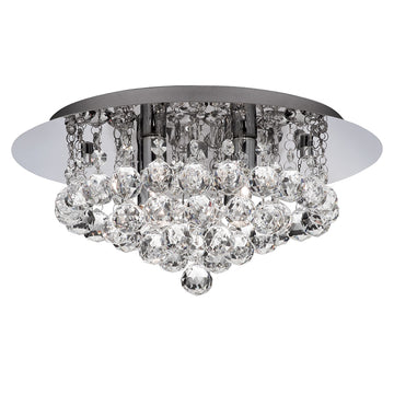 Hanna 4 Lights Chrome Crystal Ball Flush