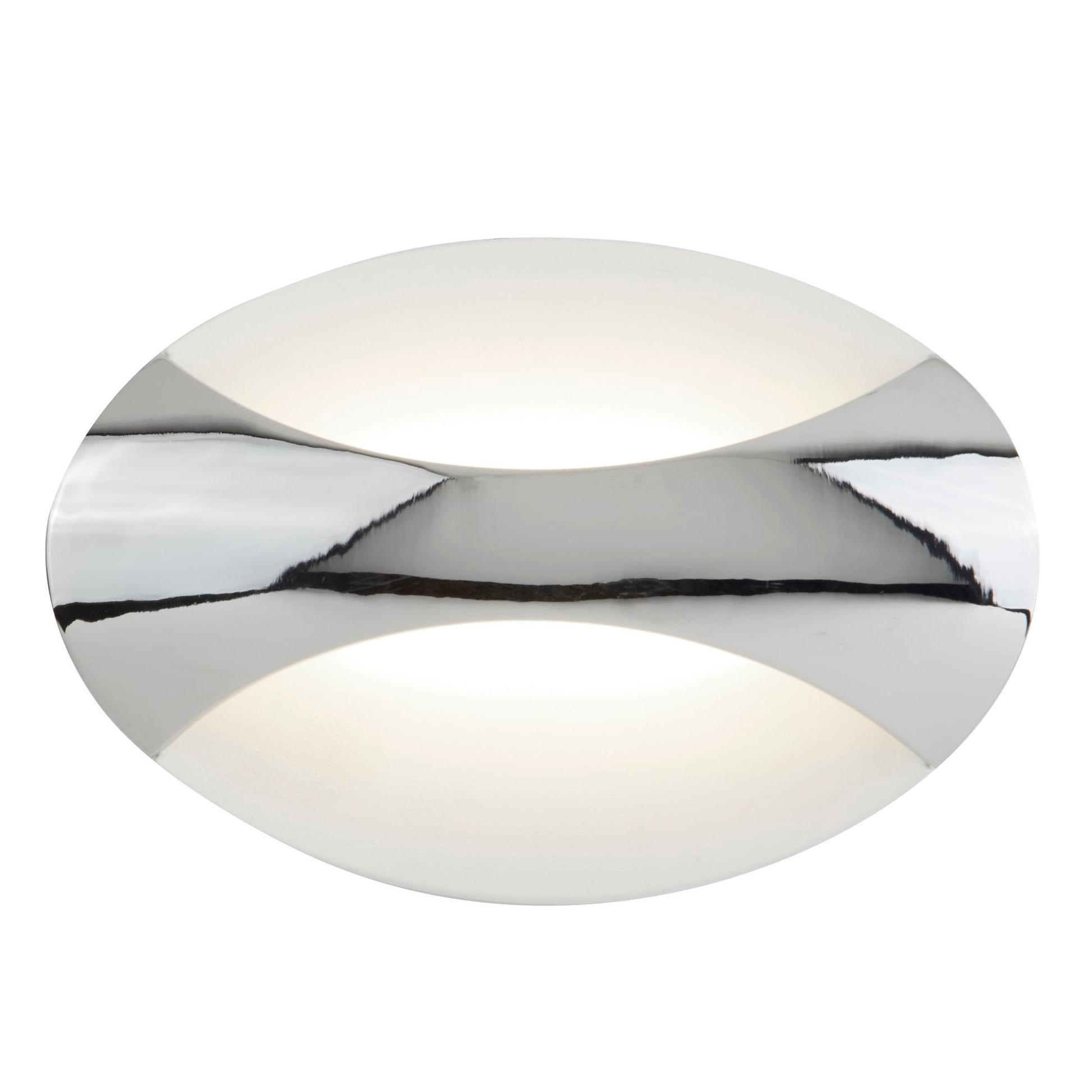 LED Oval Chrome/Sand White Wall Light