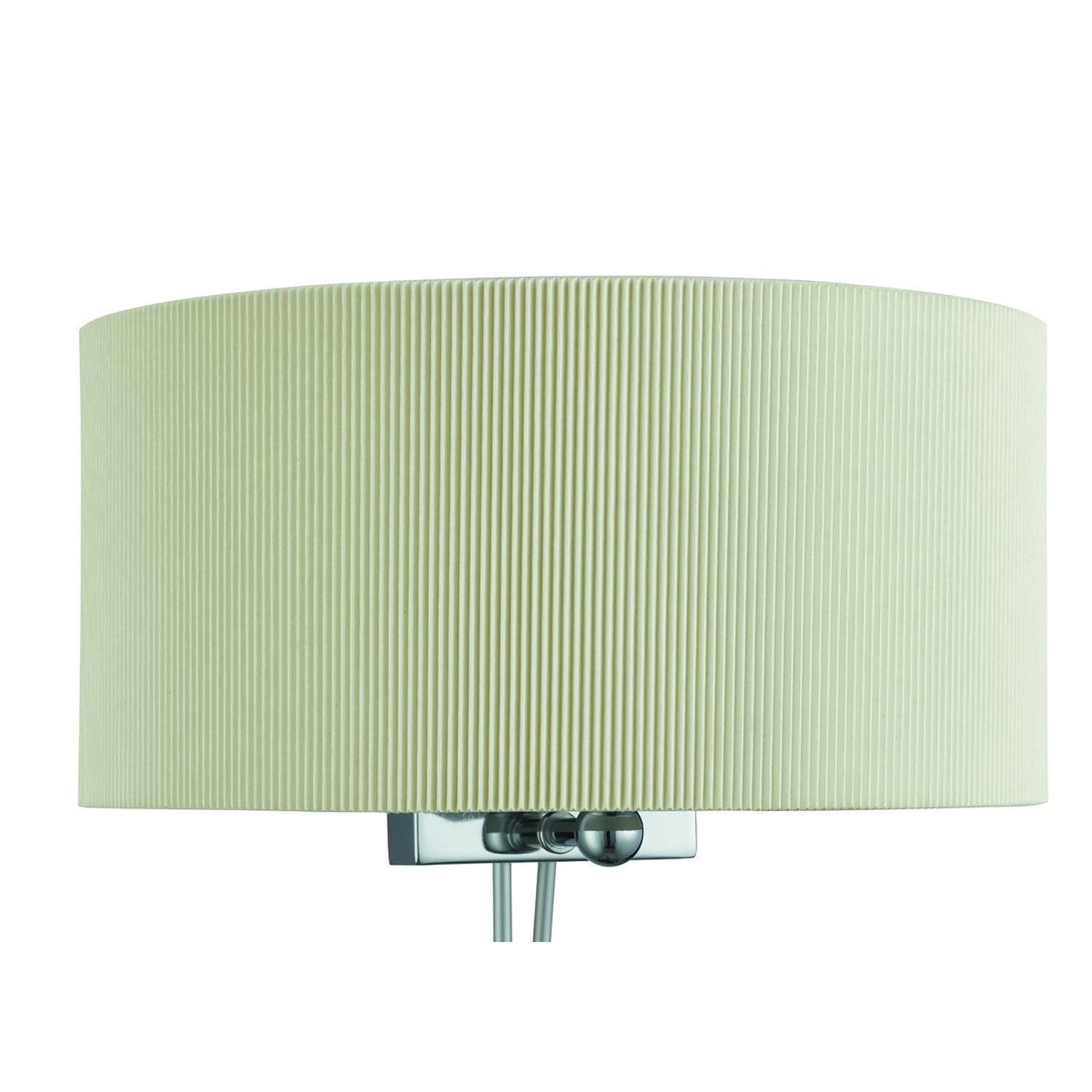 Drum Pleat 2 Light Cream Wall Bracket With Curved Shade