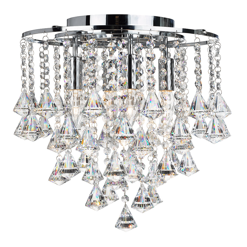 Dorchester 4 Lights Crystal Semi Flush Chandelier