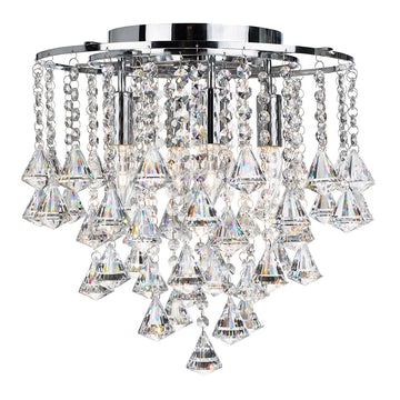 Dorchester 4 Lights Crystal Semi Flush Chandelier