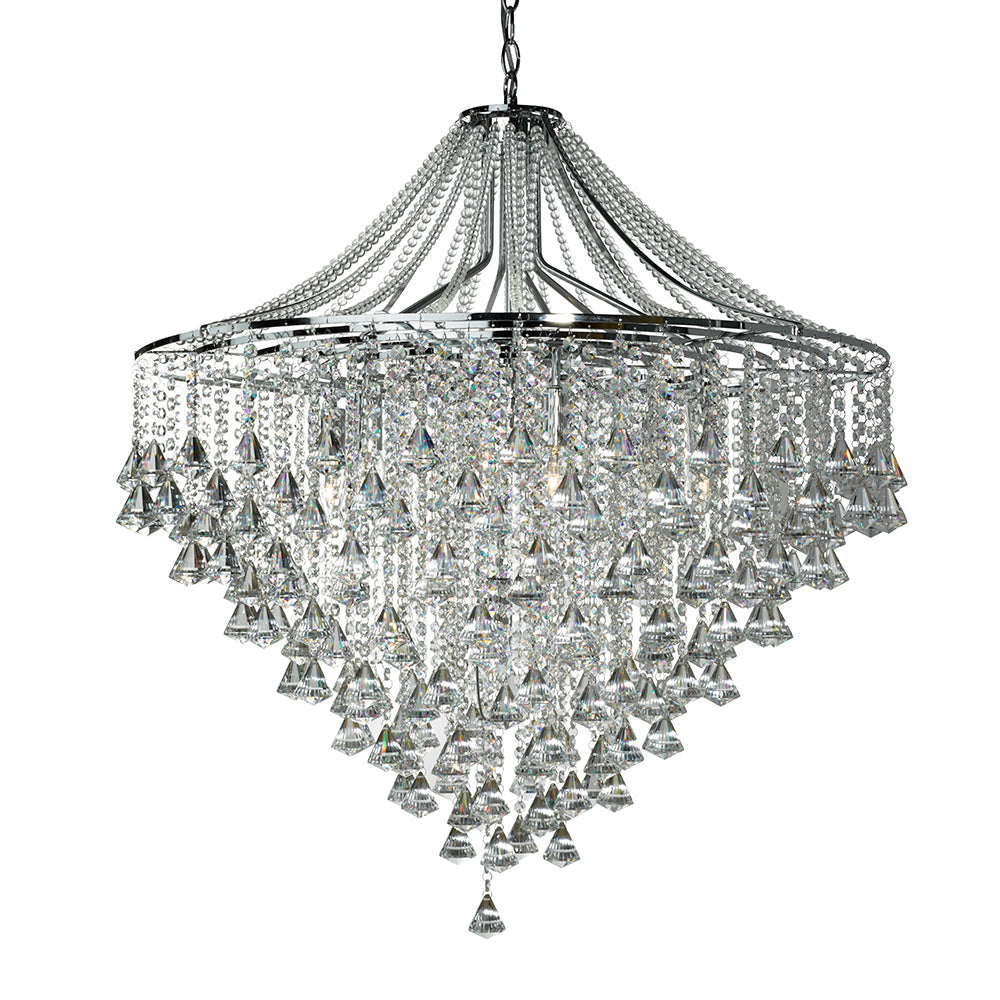 Dorchester 7 Lights Chrome & Crystal Chandelier