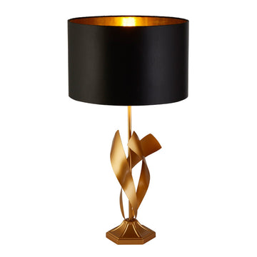 Breeze Painted Gold With Black Shade Table Lamp