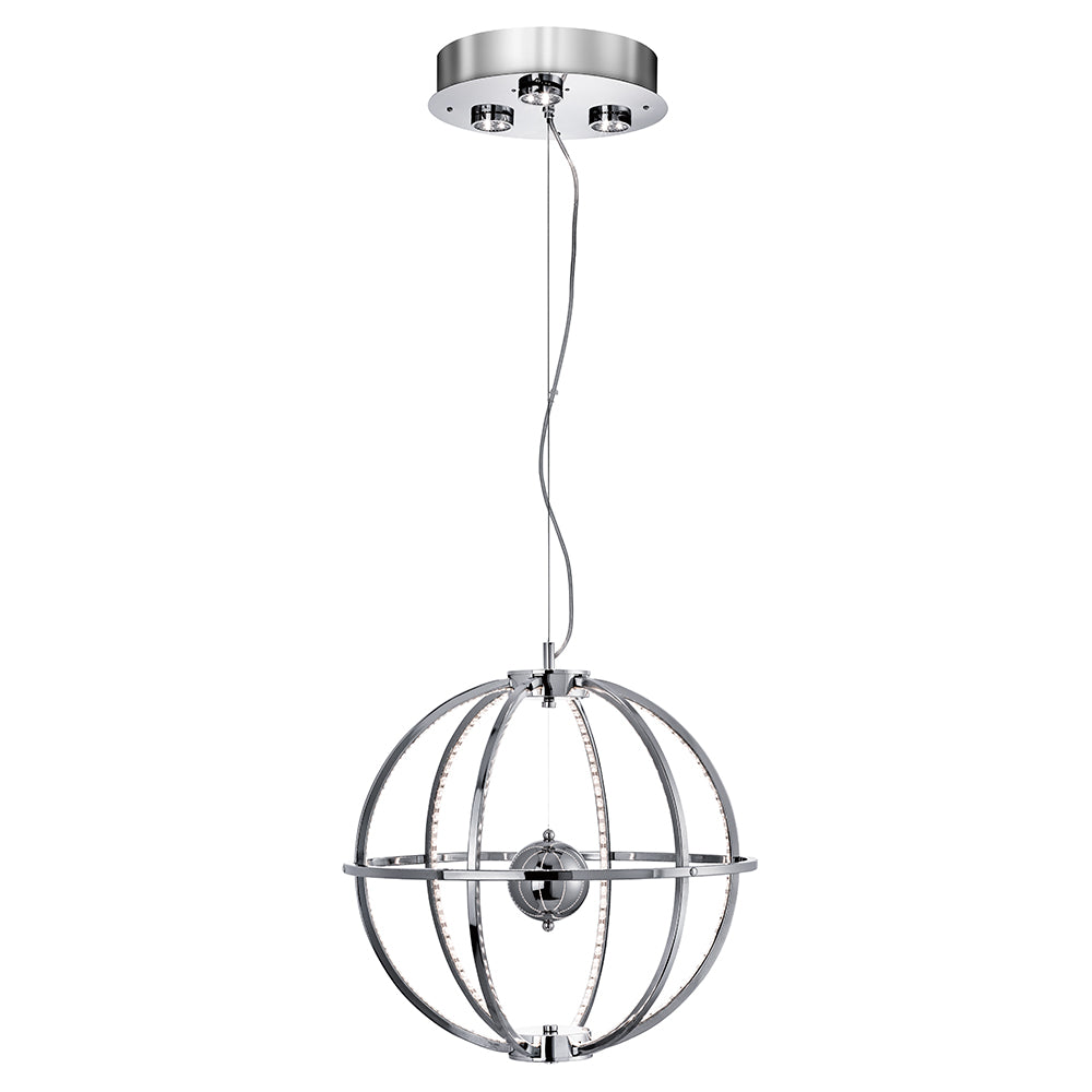 Gyro Large Chrome Centre Ball LED Pendant Light