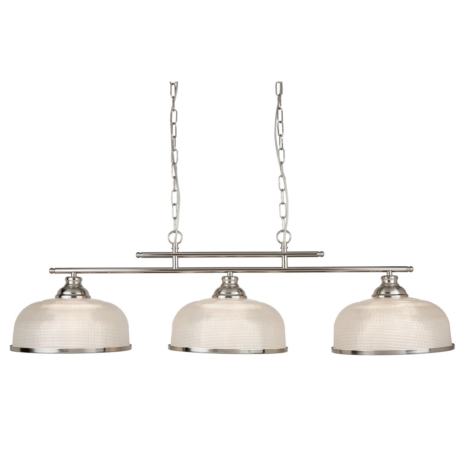 Bistro II 3 Lights Satin Silver Marble Glass Bar Lighting
