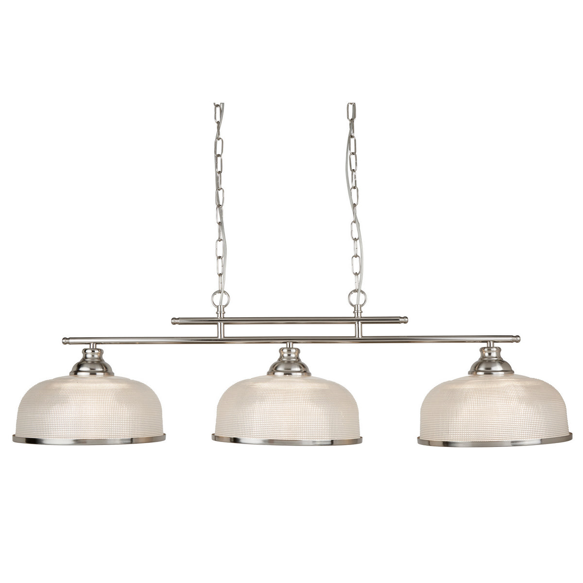 Bistro II 3 Lights Satin Silver Marble Glass Bar Lighting