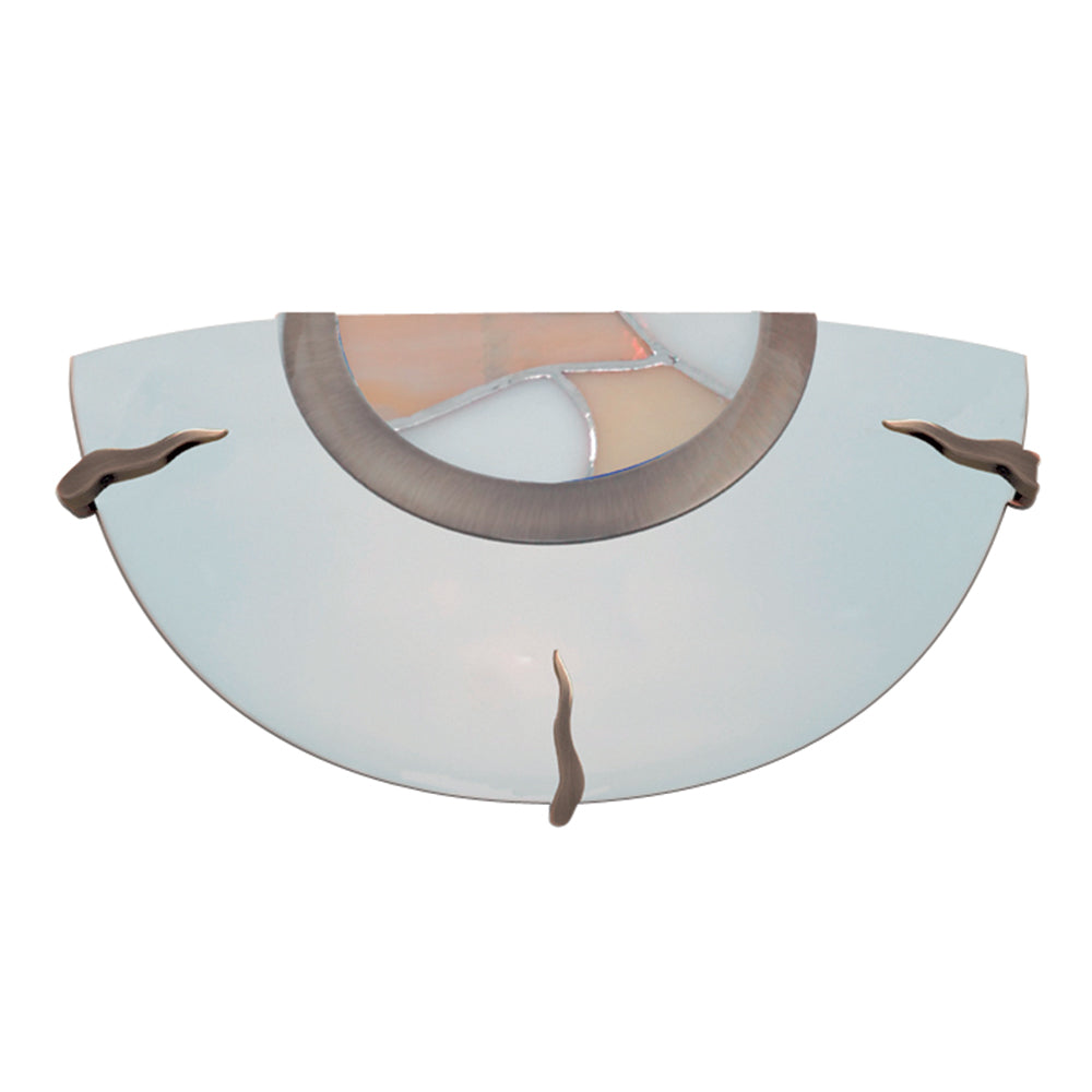 Tiffany Glass Brass Indoor Wall Flush Fitting Bracket Uplighter