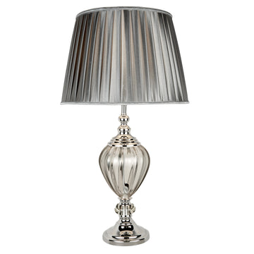 Greyson Clear Glass Urn Base & Pewter Shade Table Lamp