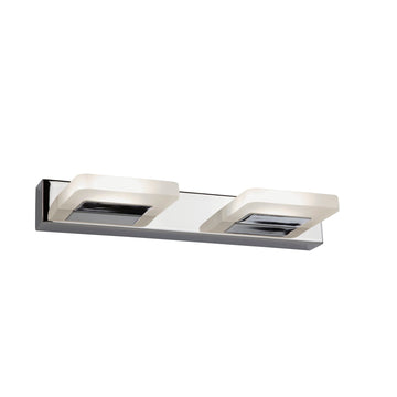 2 Light  LED Chrome/Frosted Glass Wall Light