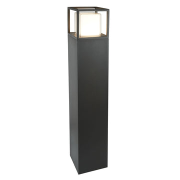 Ohio Outdoor LED Post Light 90cm Dark Grey Opal White/Clear Diffuser
