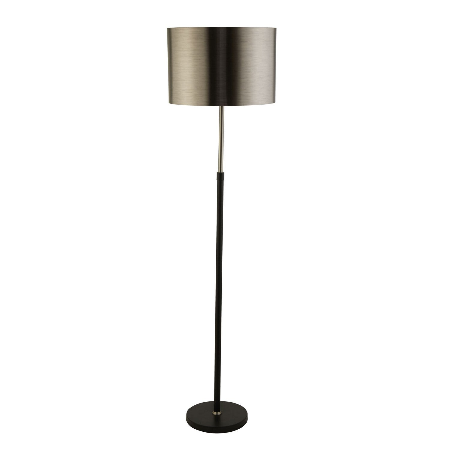 Black & Chrome Floor Lamp Brushed Black Chrome Shade