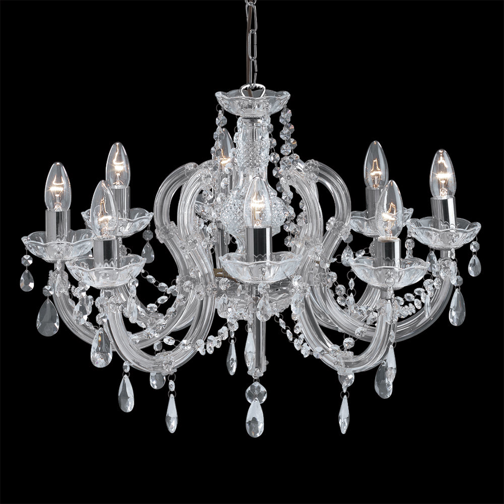 Marie Therese 8 Lights Chrome Crystal Chandelier