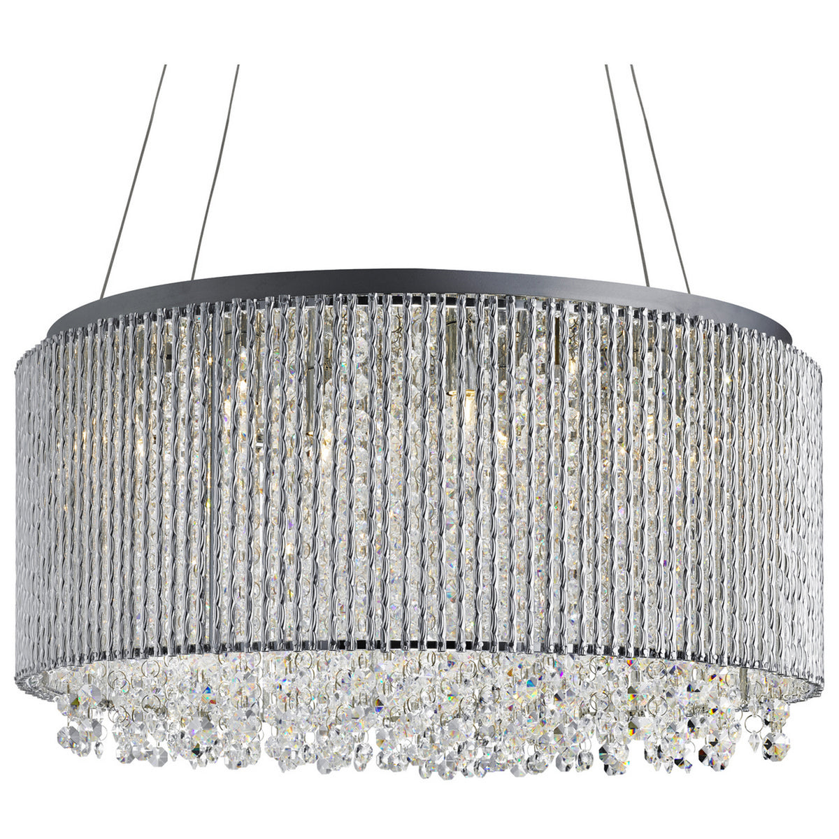 Beatrix Chrome 8 Light Drum Pendant Light
