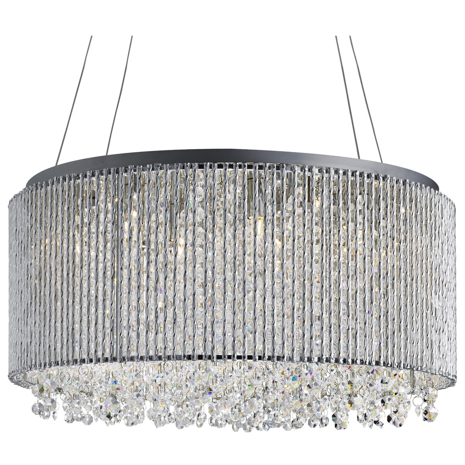 Beatrix Chrome 8 Light Drum Pendant Light