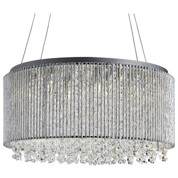 Beatrix Chrome 8 Light Drum Pendant Light