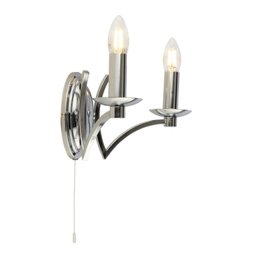 Ascot 2 Light Chrome Wall Light