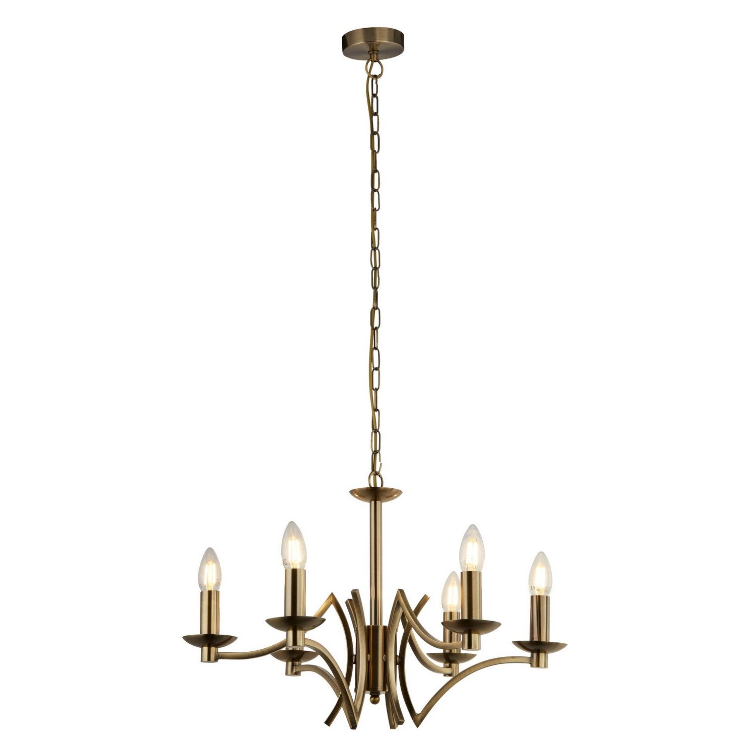 Ascot 6 Light Antique Brass Pendant