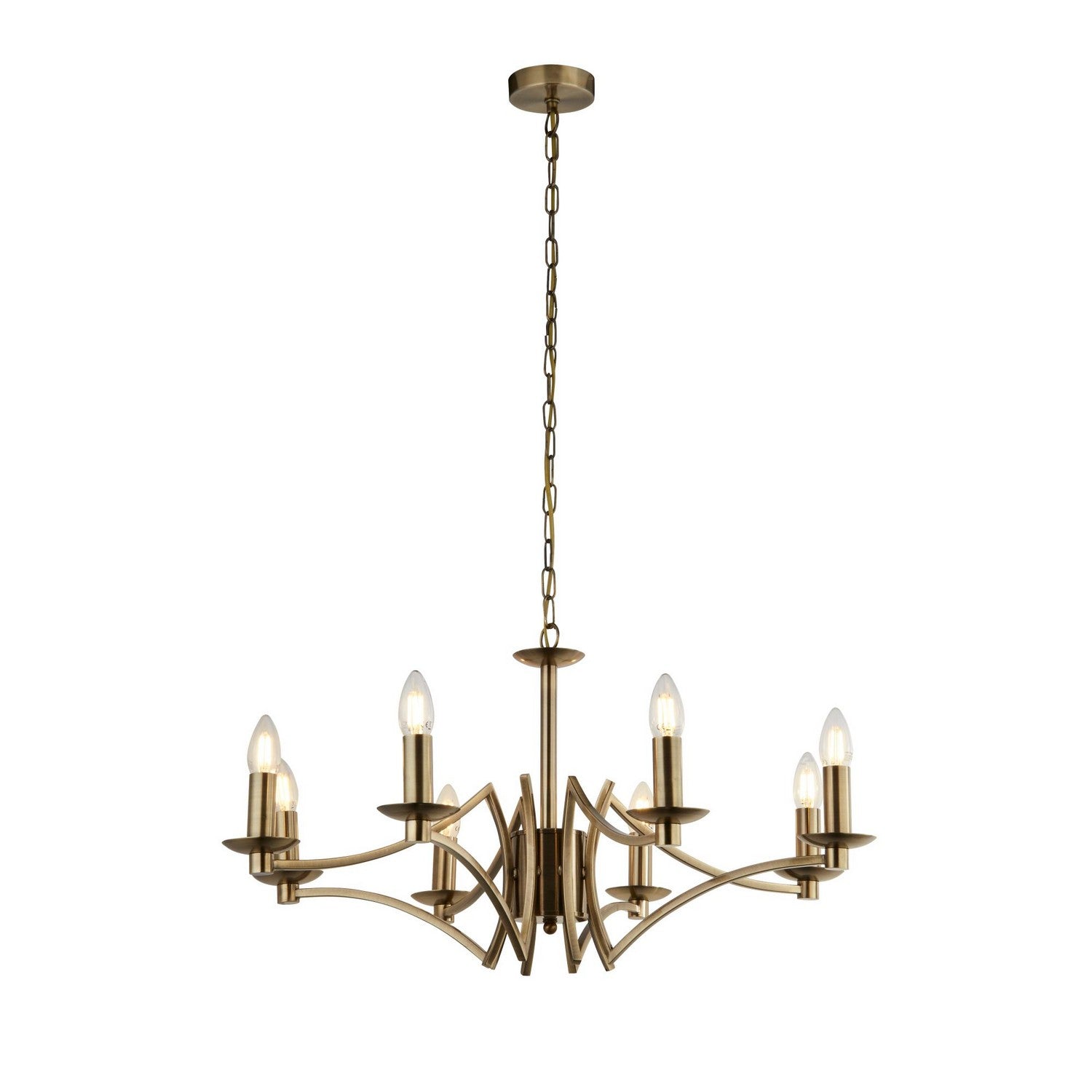 Ascot 8 Light Antique Brass Pendant