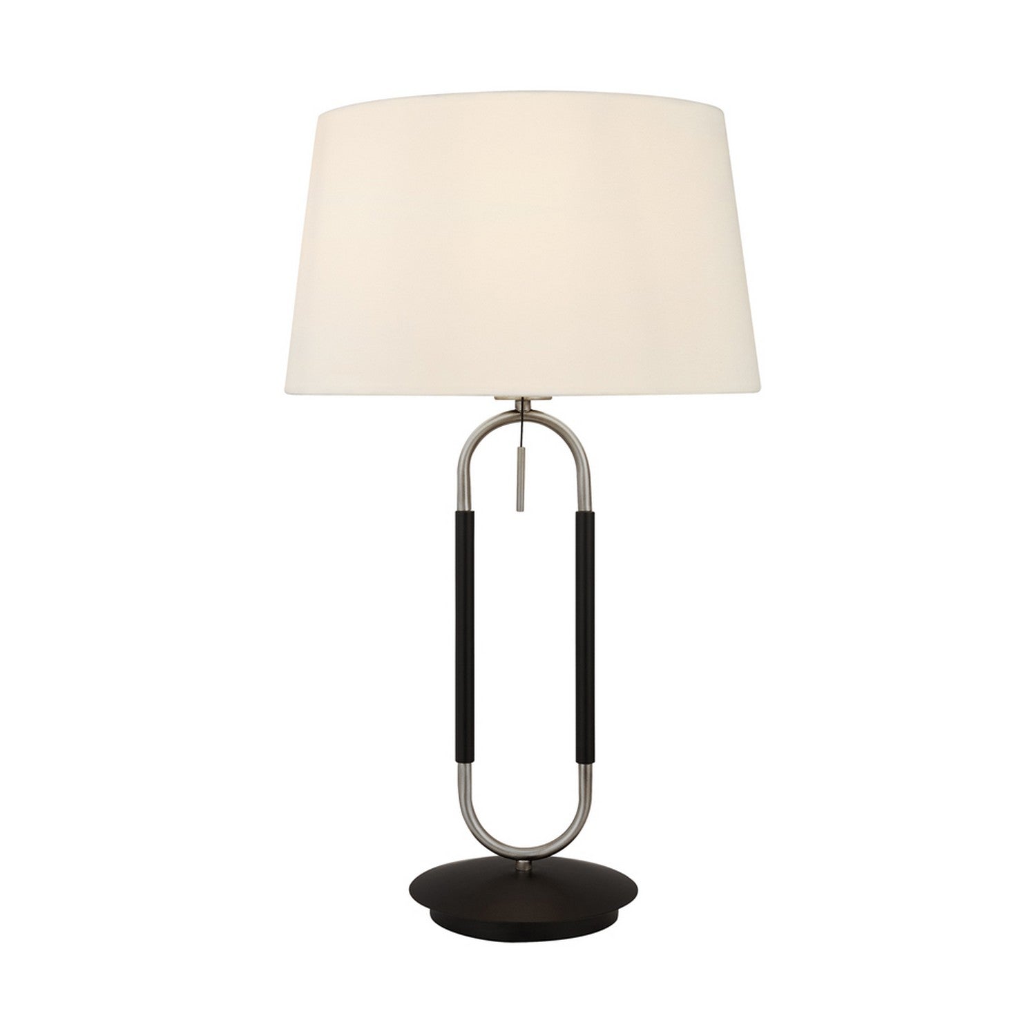 Jazz Satin Silver Black & White Velvet Shade Table Lamp