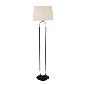 Jazz Satin Silver Black & White Velvet Shade Floor Lamp