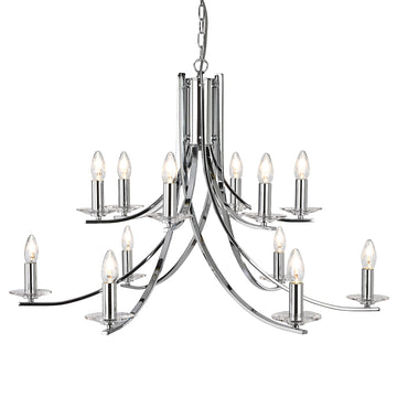 Ascona 12 Light Chrome & Clear Glass Sconce Chandelier