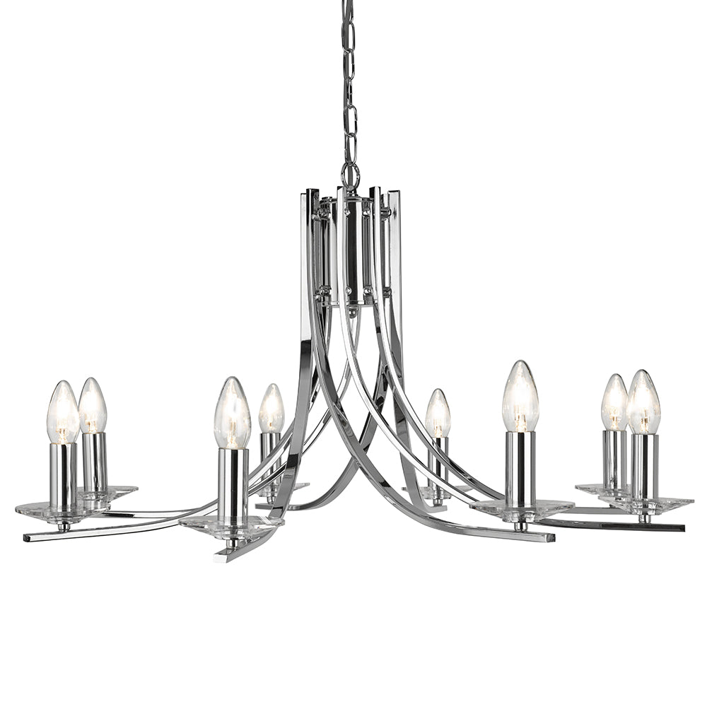 Ascona 8 Light Chrome & Clear Glass Sconces Chandelier
