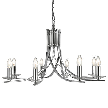 Ascona 8 Light Chrome & Clear Glass Sconces Chandelier